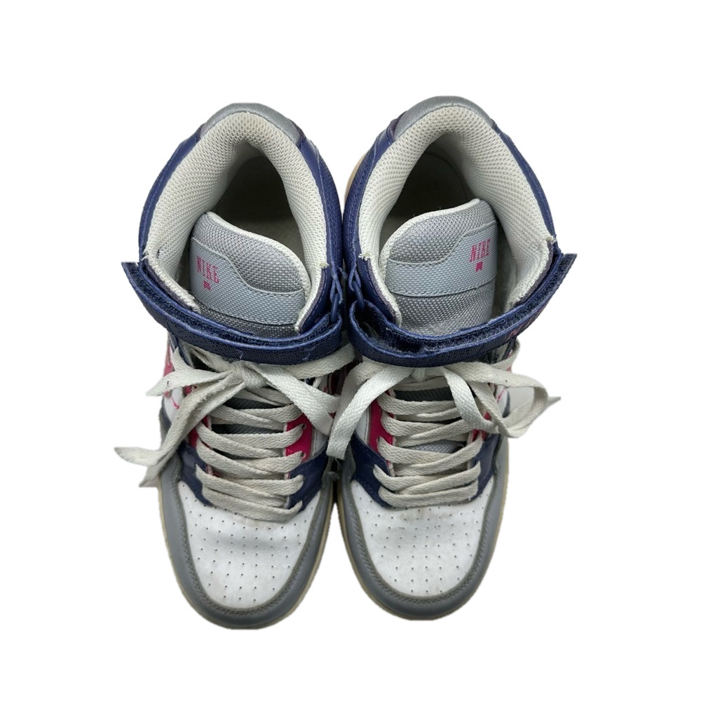 Nike Young Girls Morgan Mid Lace Up Velcro Sneakers Pink White Purple 6